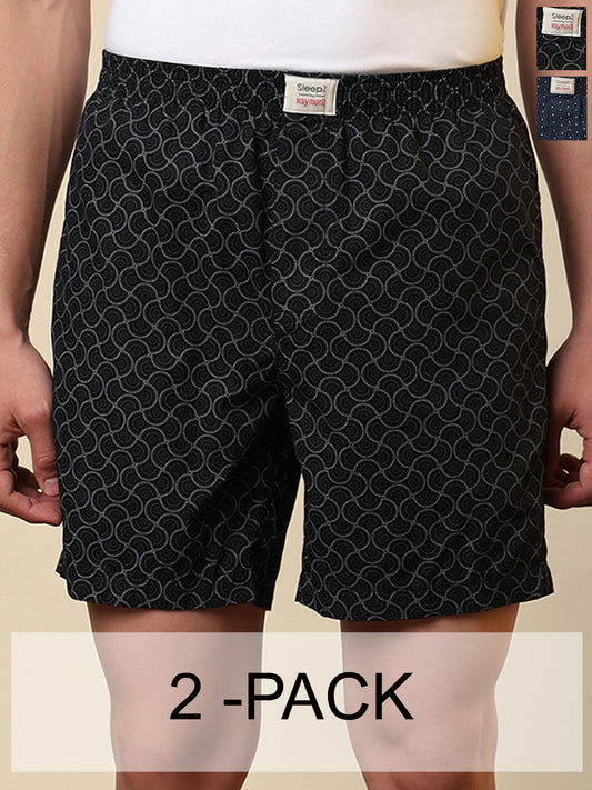 Sleepz Men Multi-Colour Printed Regular Fit Cotton Boxer