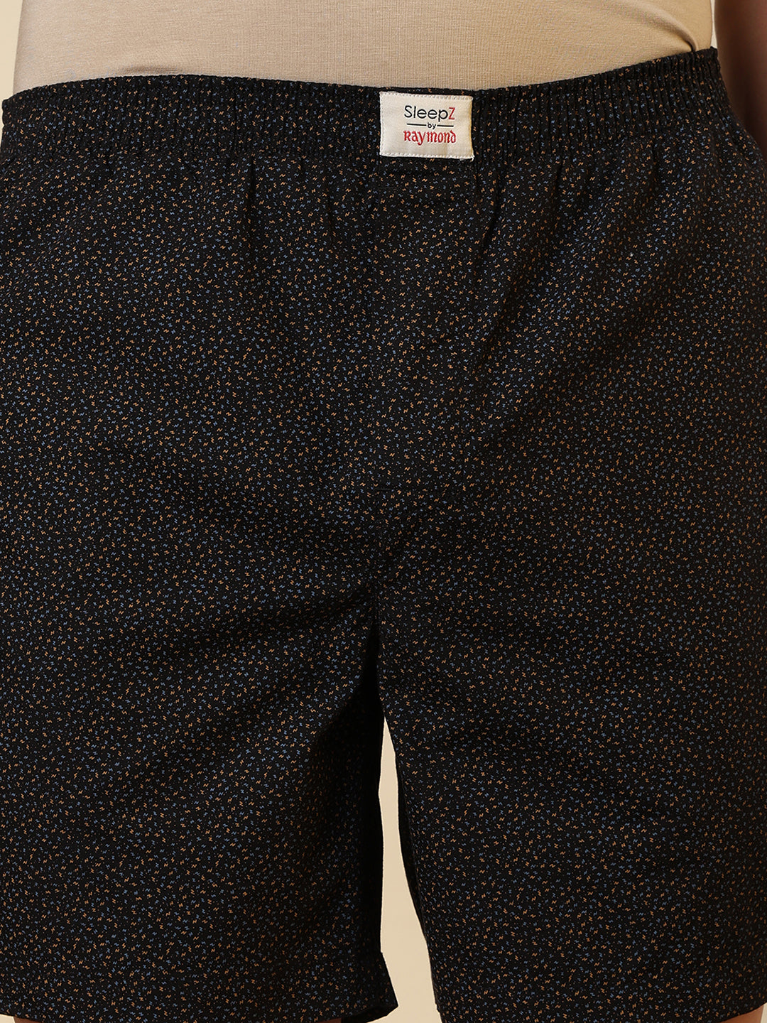 Sleepz Men Black Printed Regular Fit Cotton Boxer