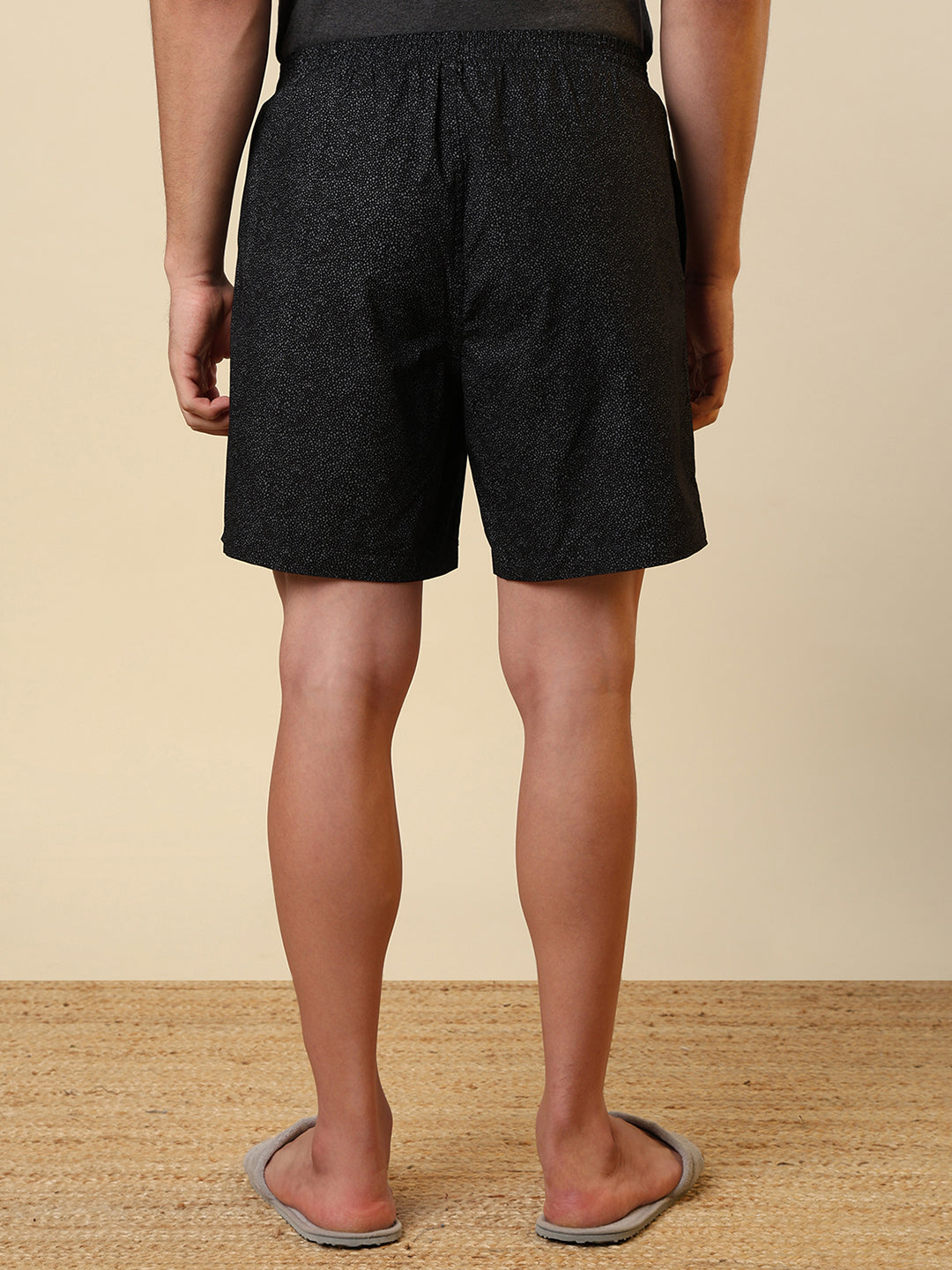 Sleepz Men Black Printed Regular Fit Cotton Boxer