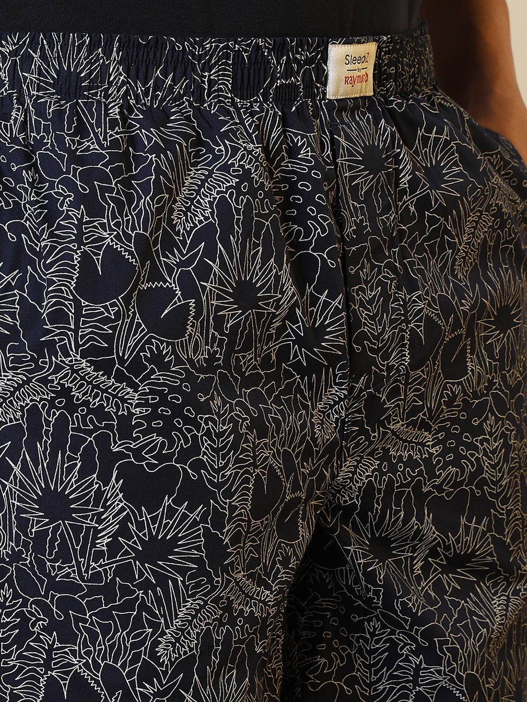 Sleepz Men Blue Printed Regular Fit Cotton Boxer