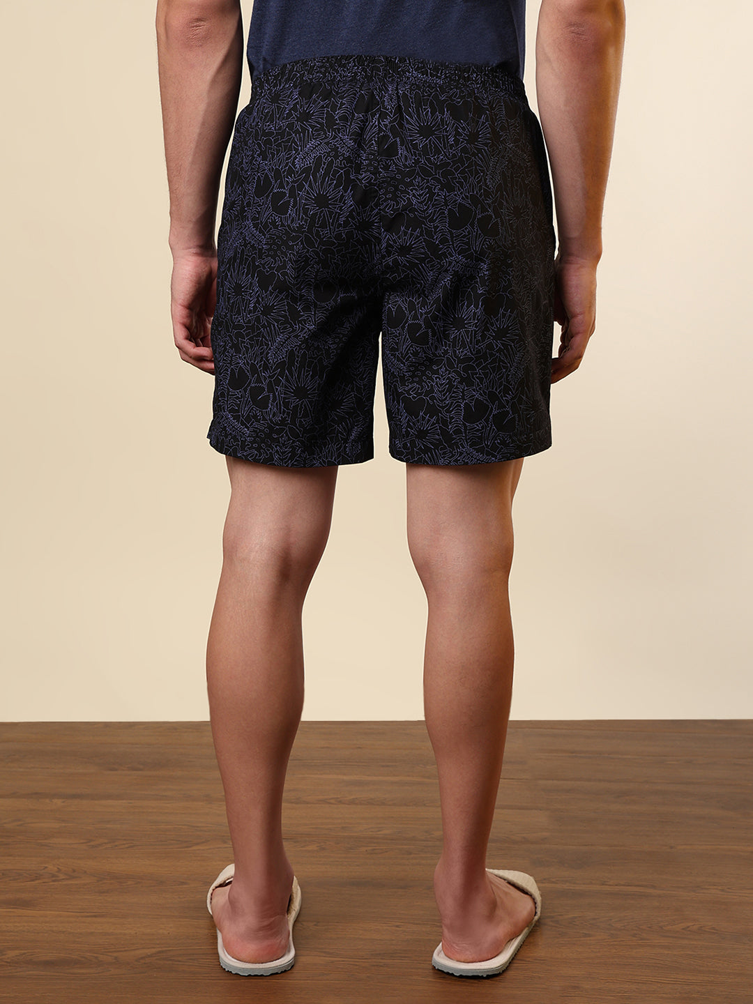 Sleepz Men Black Printed Regular Fit Cotton Boxer
