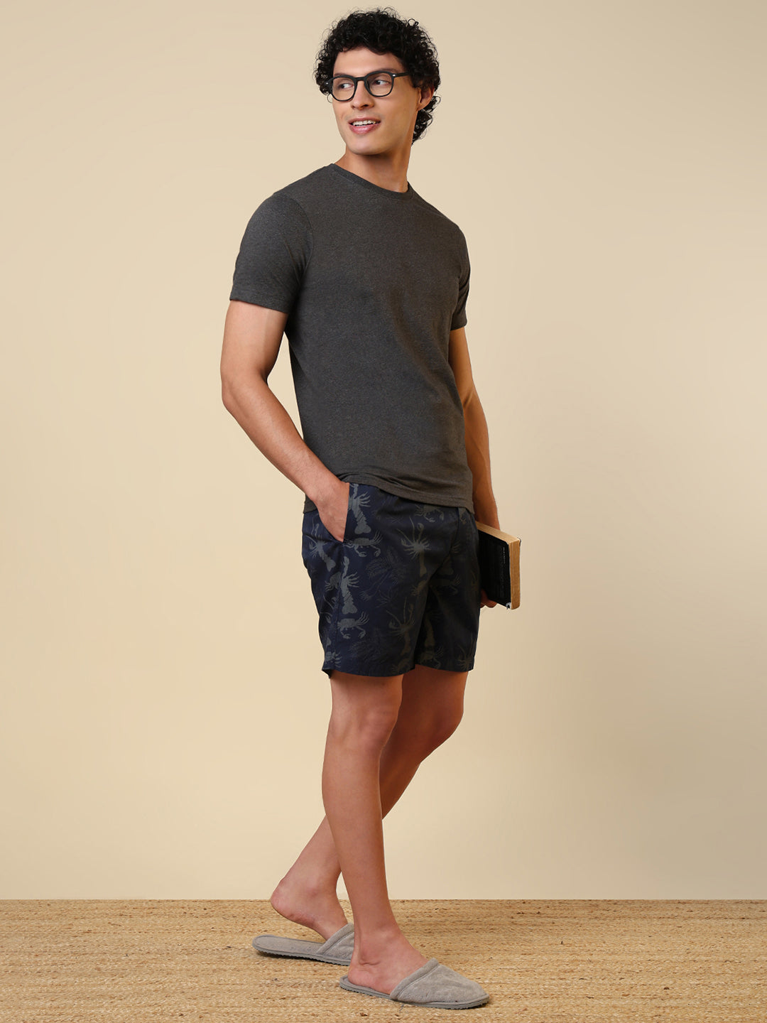 Sleepz Men Blue Printed Regular Fit Cotton Boxer