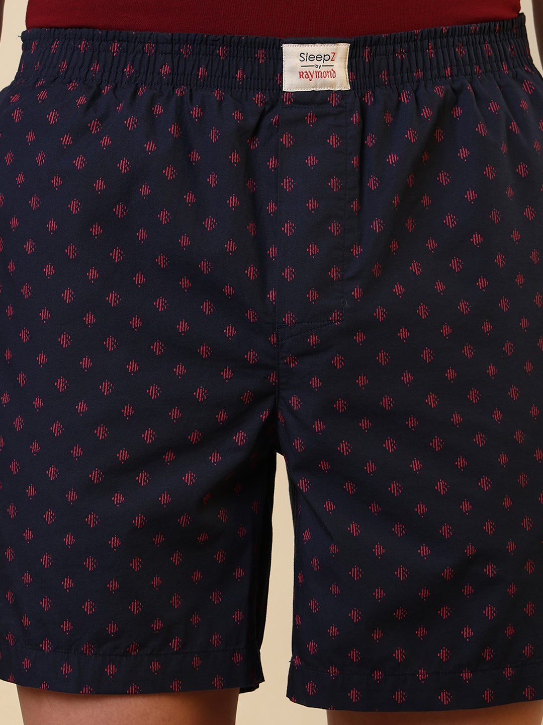 Sleepz Men Blue Printed Regular Fit Cotton Boxer