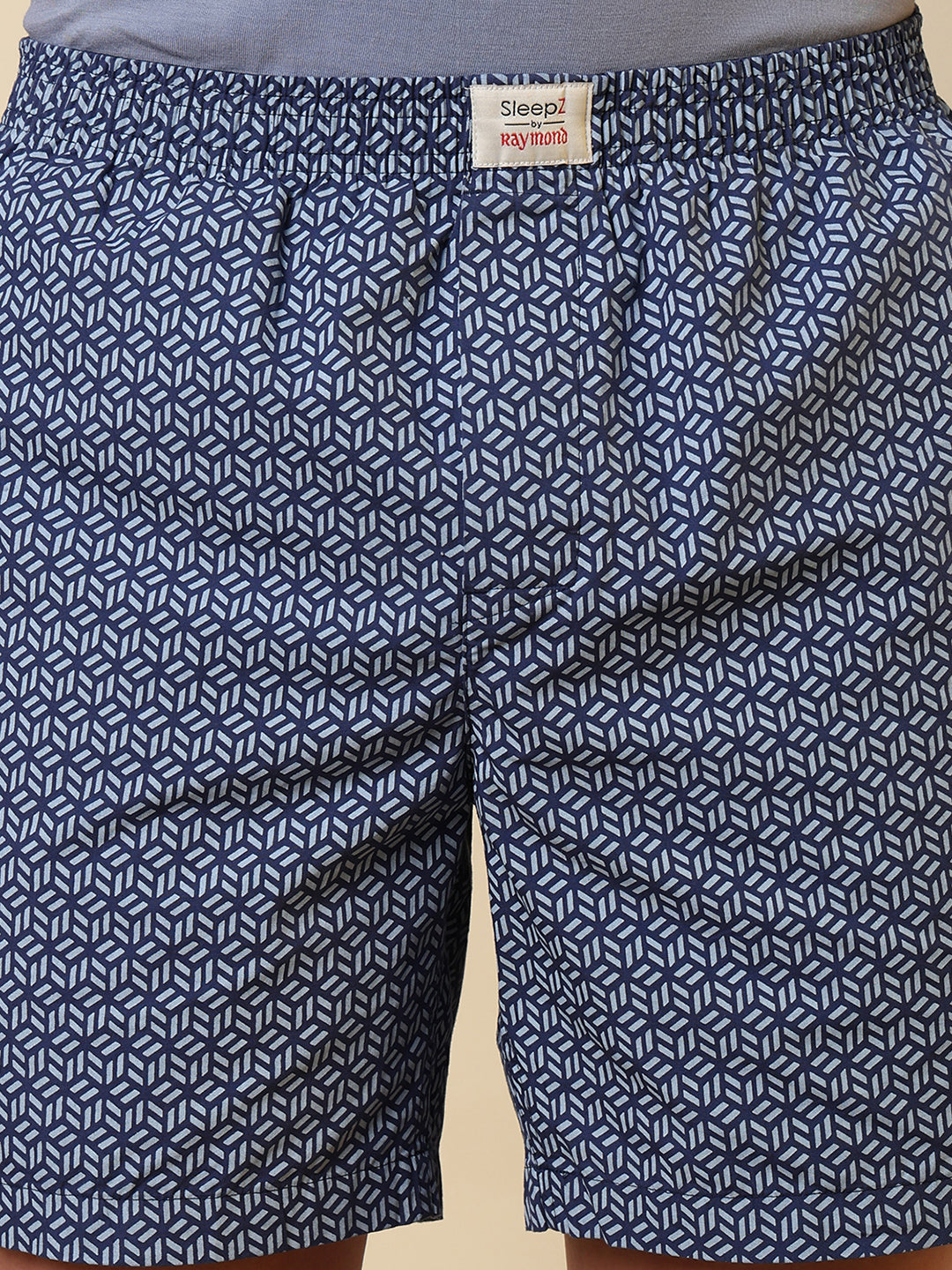 Sleepz Men Blue Printed Regular Fit Cotton Boxer