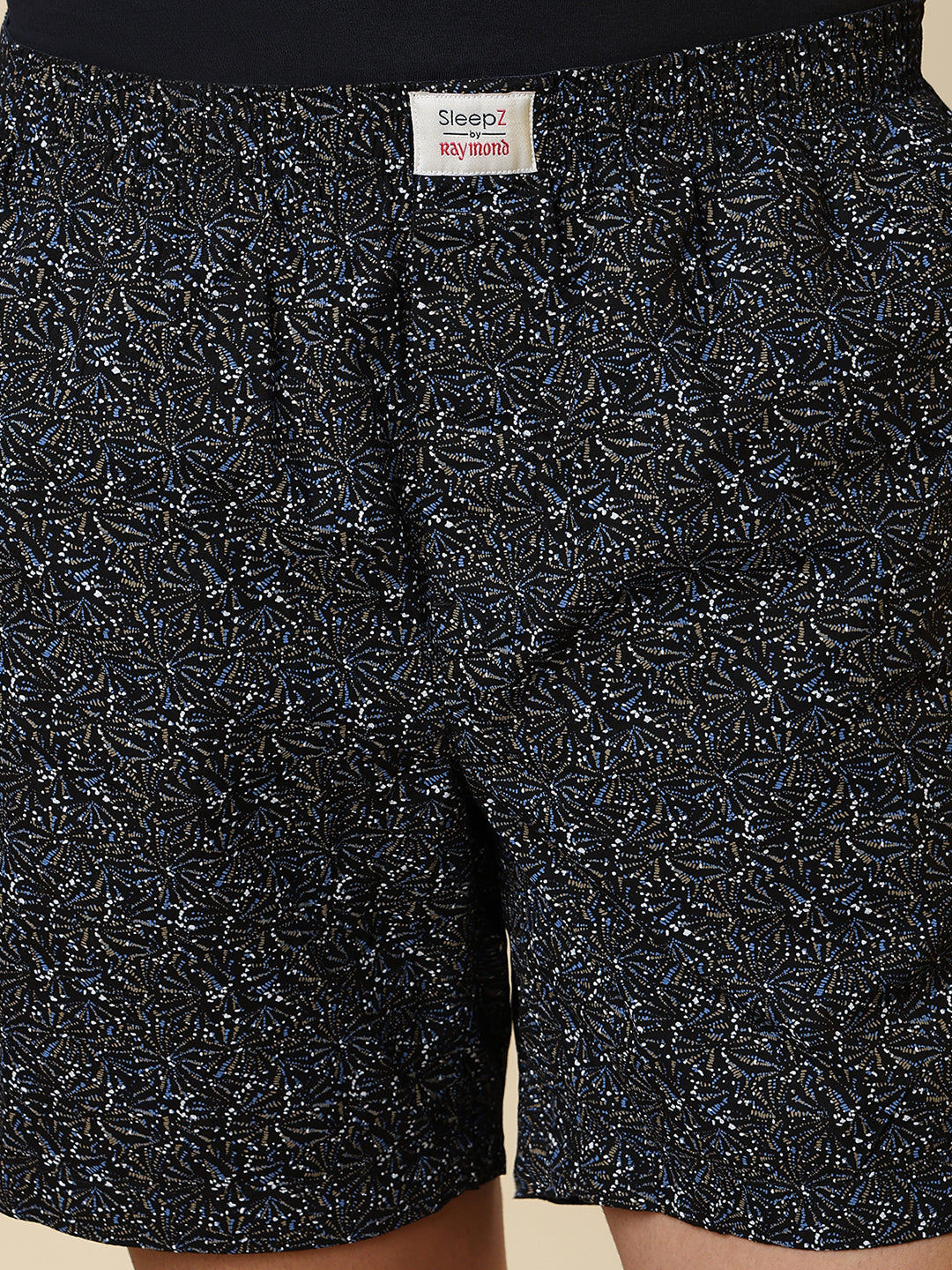 Sleepz Men Black Printed Regular Fit Cotton Boxer