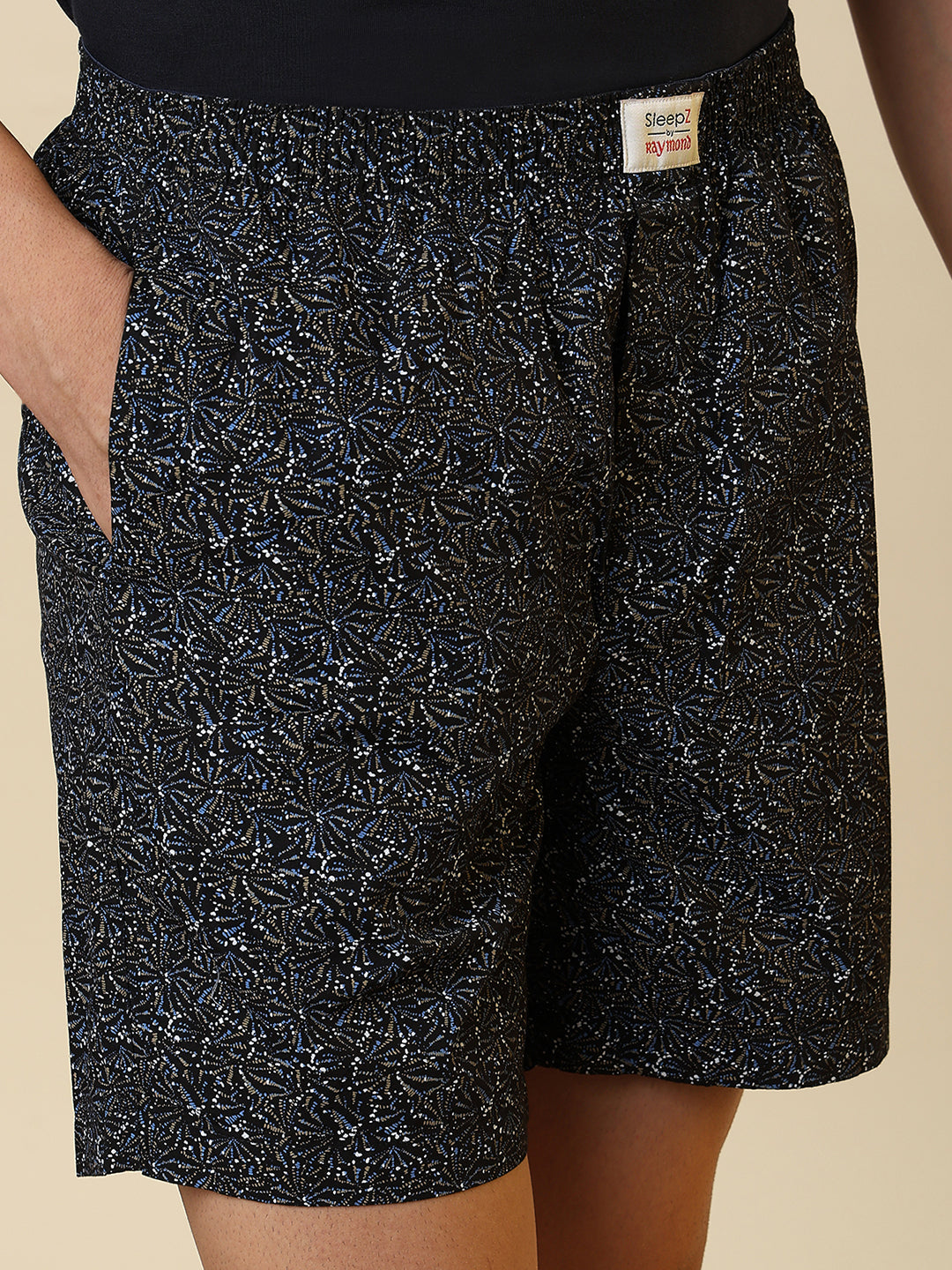 Sleepz Men Black Printed Regular Fit Cotton Boxer