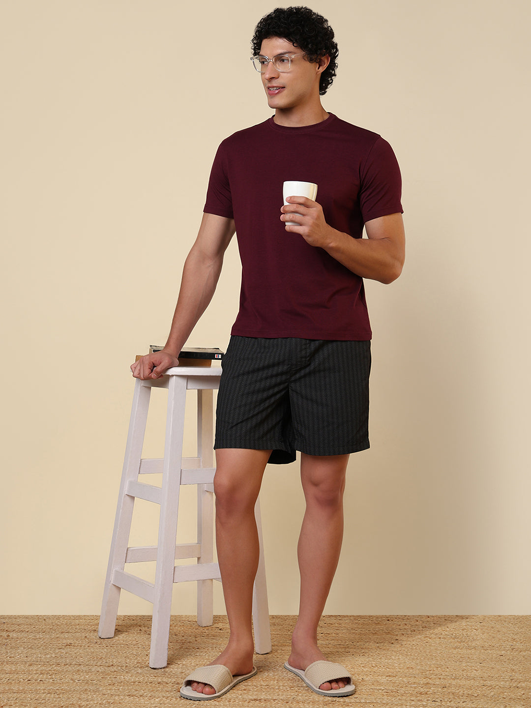 Sleepz Men Black Printed Regular Fit Cotton Boxer