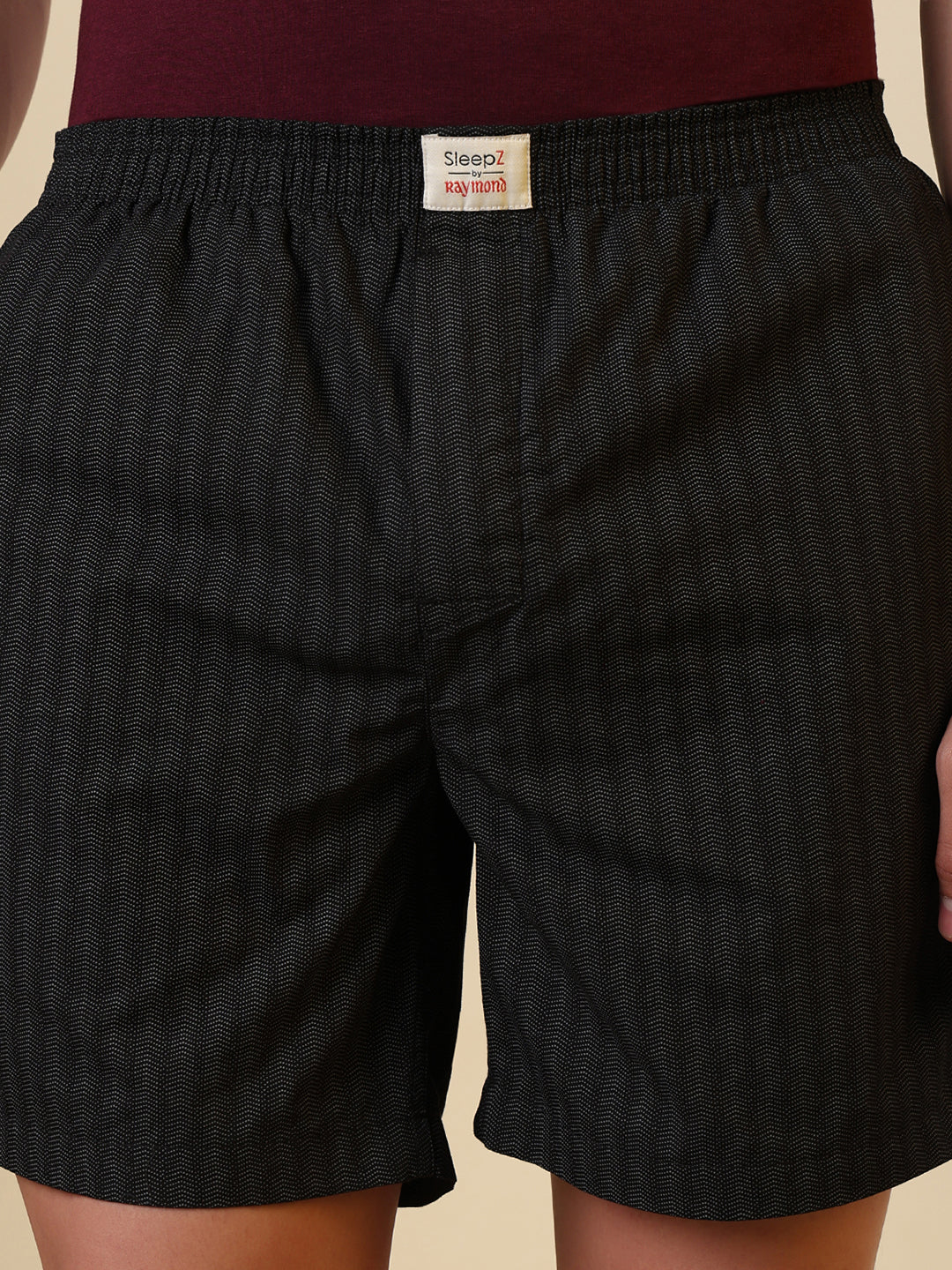 Sleepz Men Black Printed Regular Fit Cotton Boxer