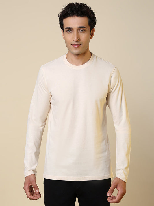Sleepz Men Brown Solid Regular Fit Cotton T-Shirt