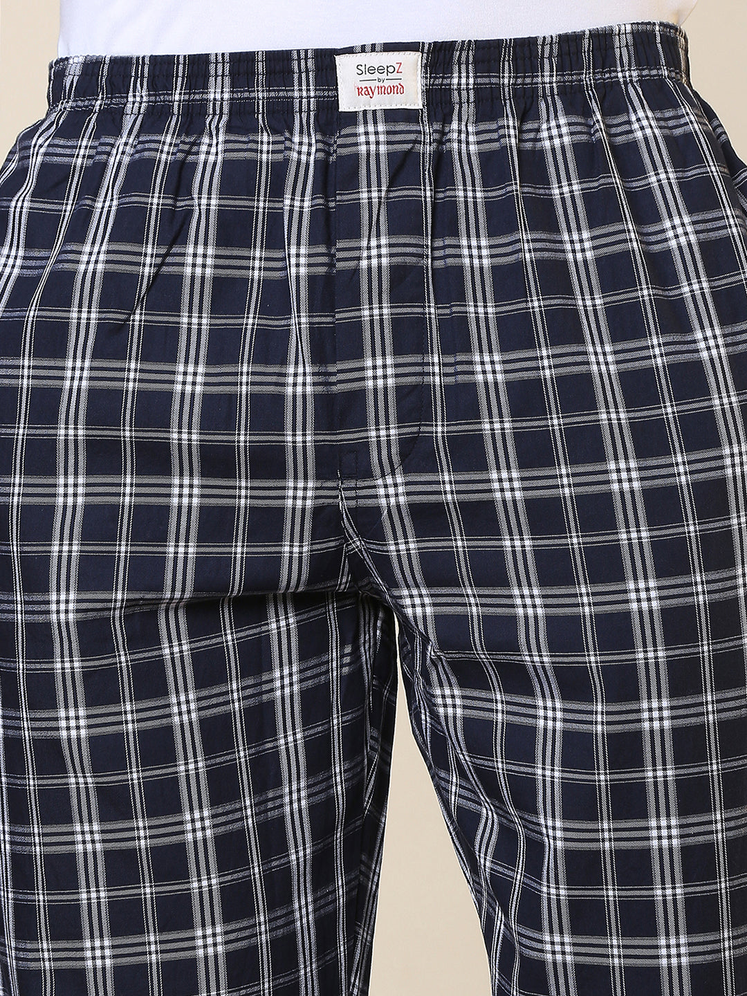 Sleepz Men Blue Checks Regular Fit Cotton Pyjama