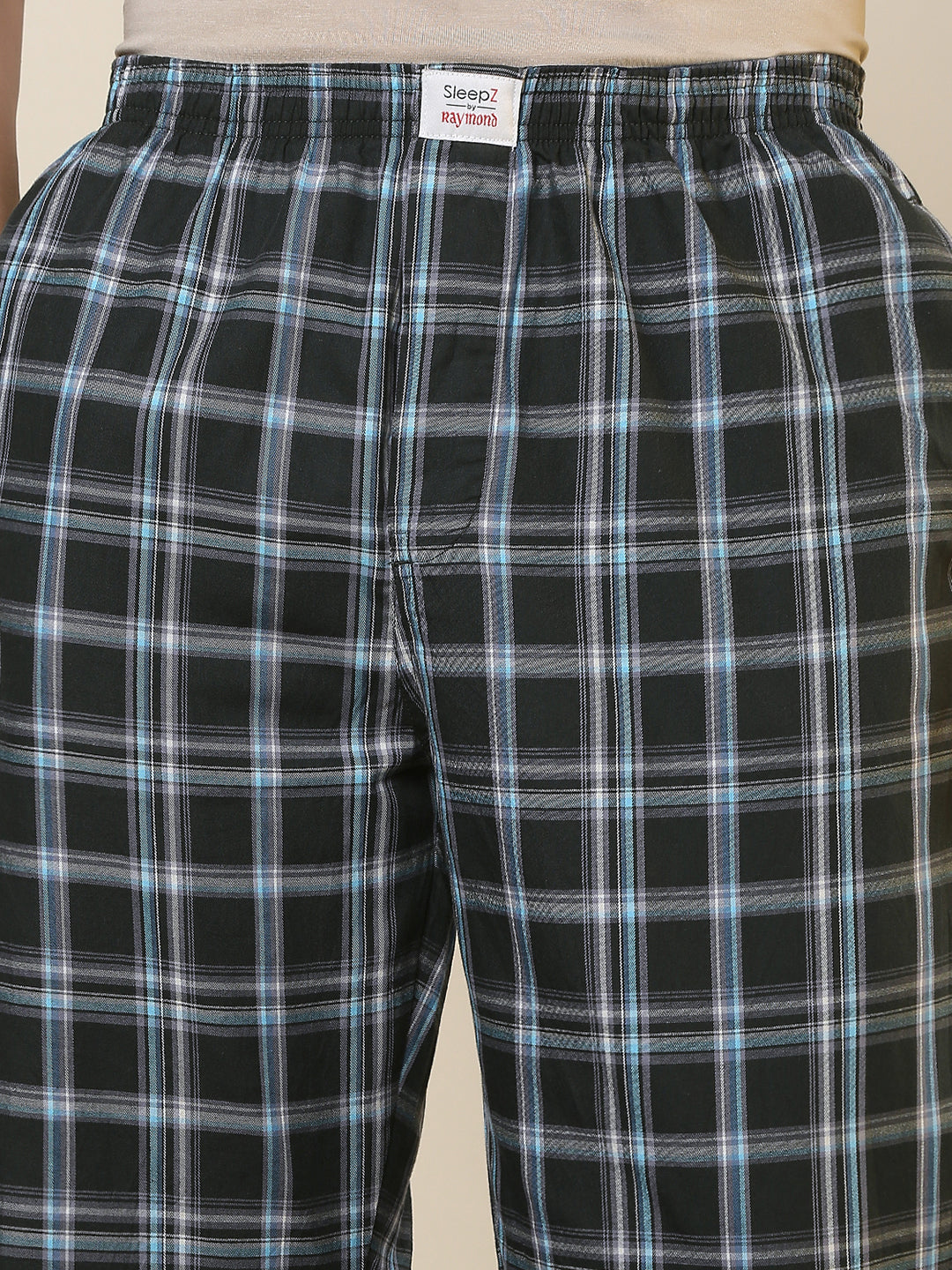 Sleepz Men Green Checks Regular Fit Cotton Pyjama