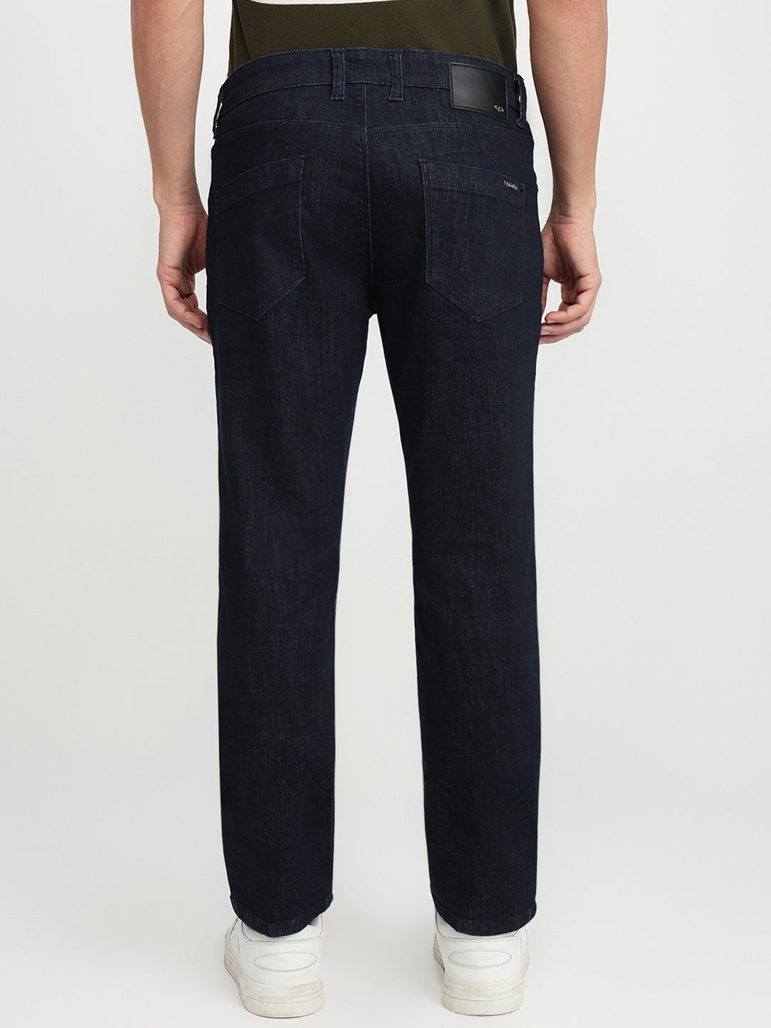 Colorplus Men Blue Plain Regular Fit Cotton Blend Jeans