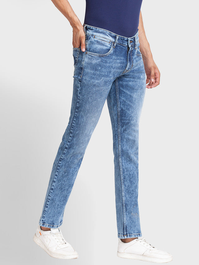 Colorplus Men Blue Self Design Tapered Fit Jeans