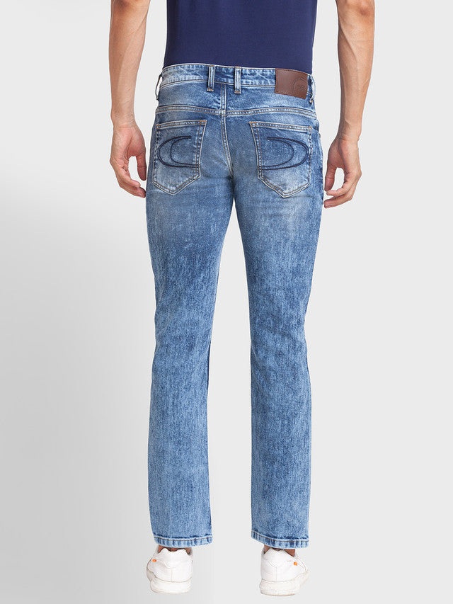 Colorplus Men Blue Self Design Tapered Fit Jeans