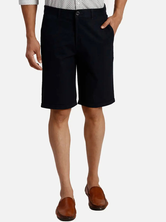 Colorplus Regular Fit Solid Dark Blue Short