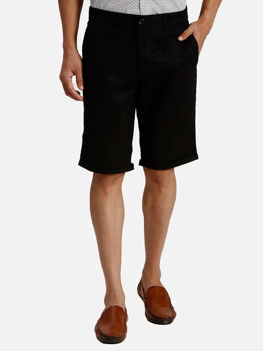 Colorplus Regular Fit Solid Black Short