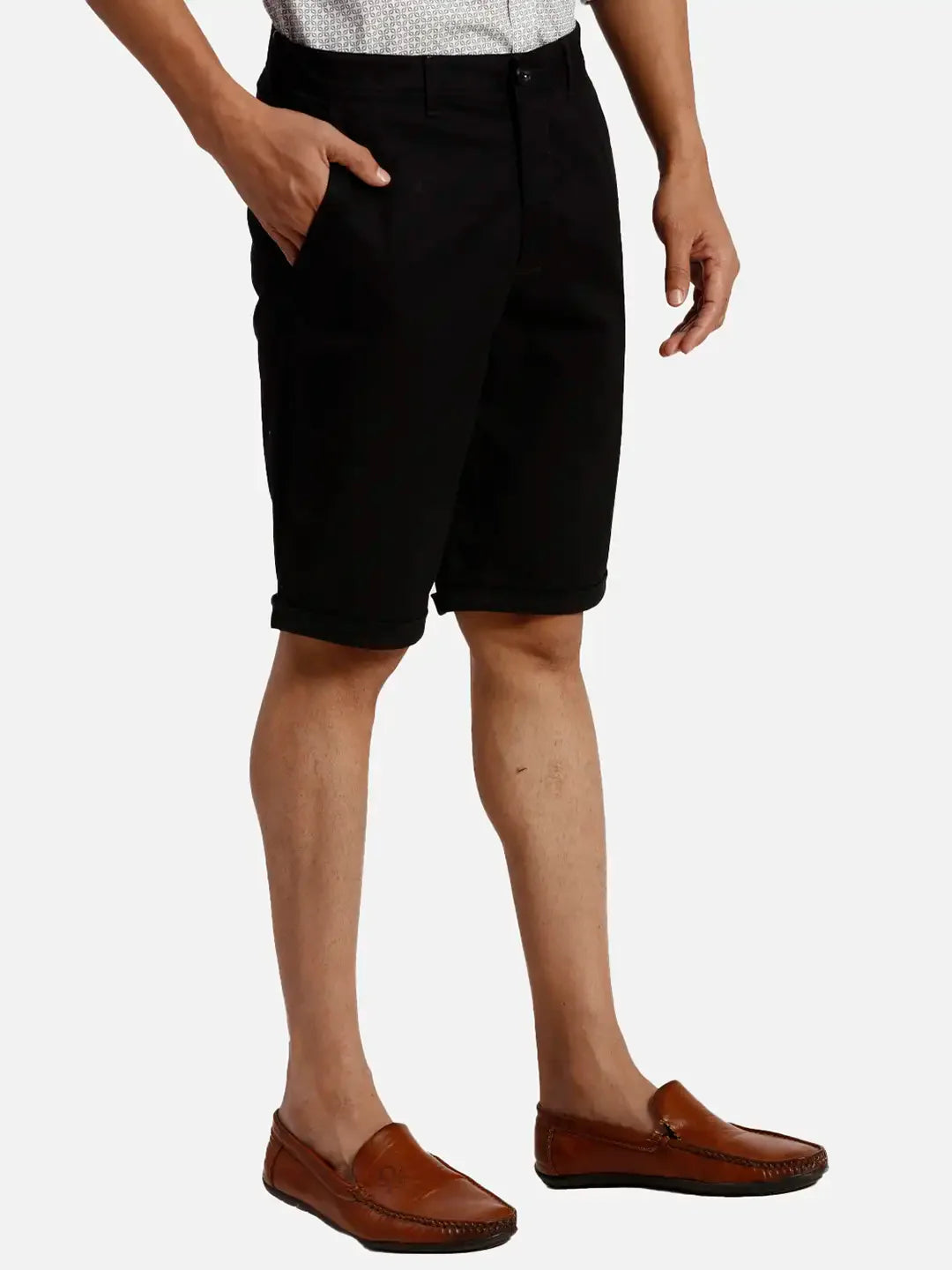 Colorplus Regular Fit Solid Black Short