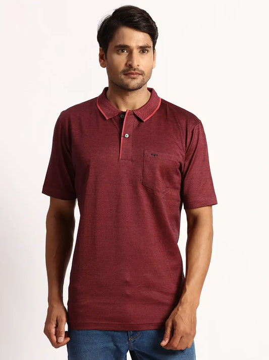 Men Orange Classic Fit Solid Cotton Half Sleeve T-Shirt