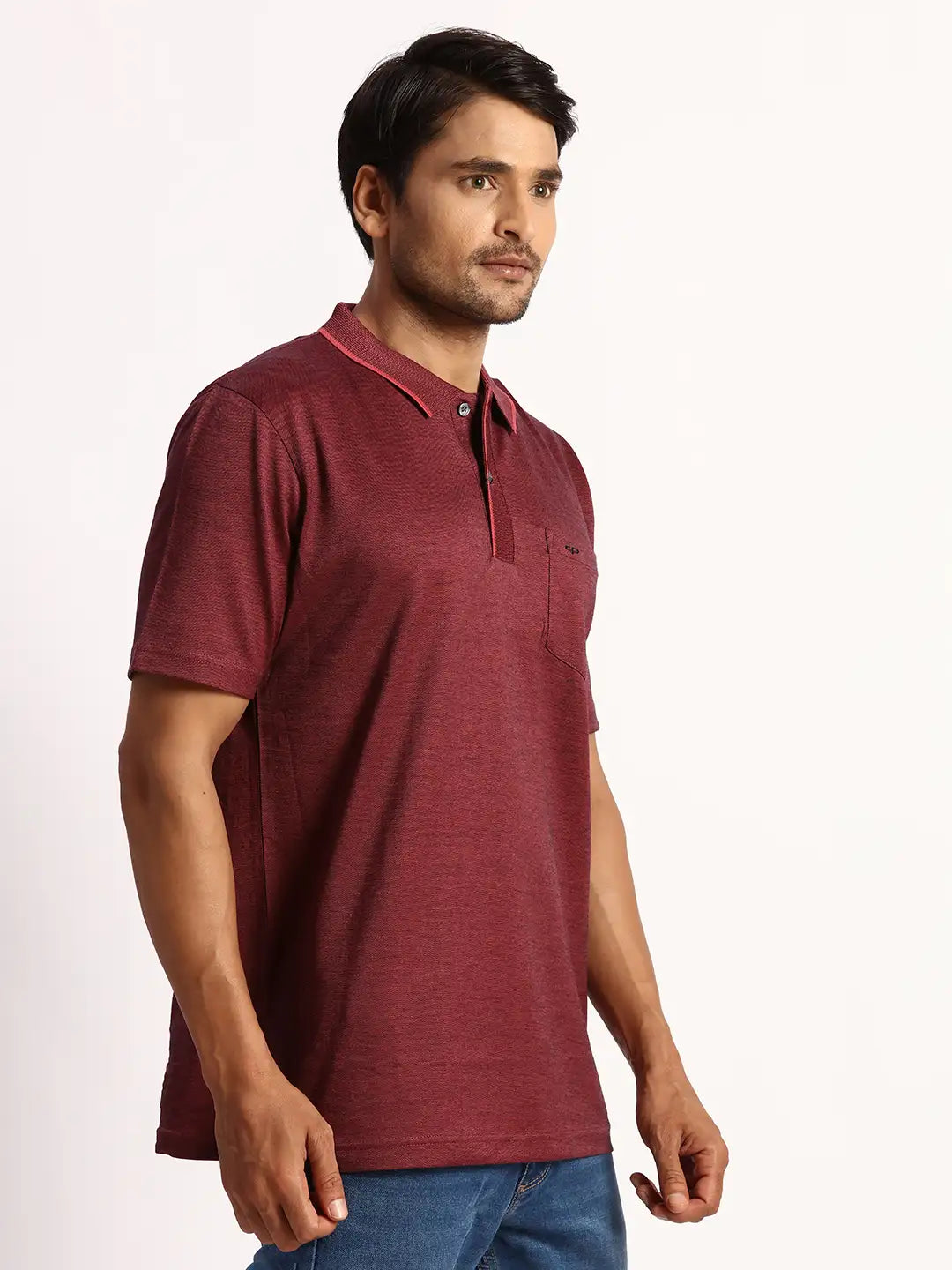 Men Orange Classic Fit Solid Cotton Half Sleeve T-Shirt