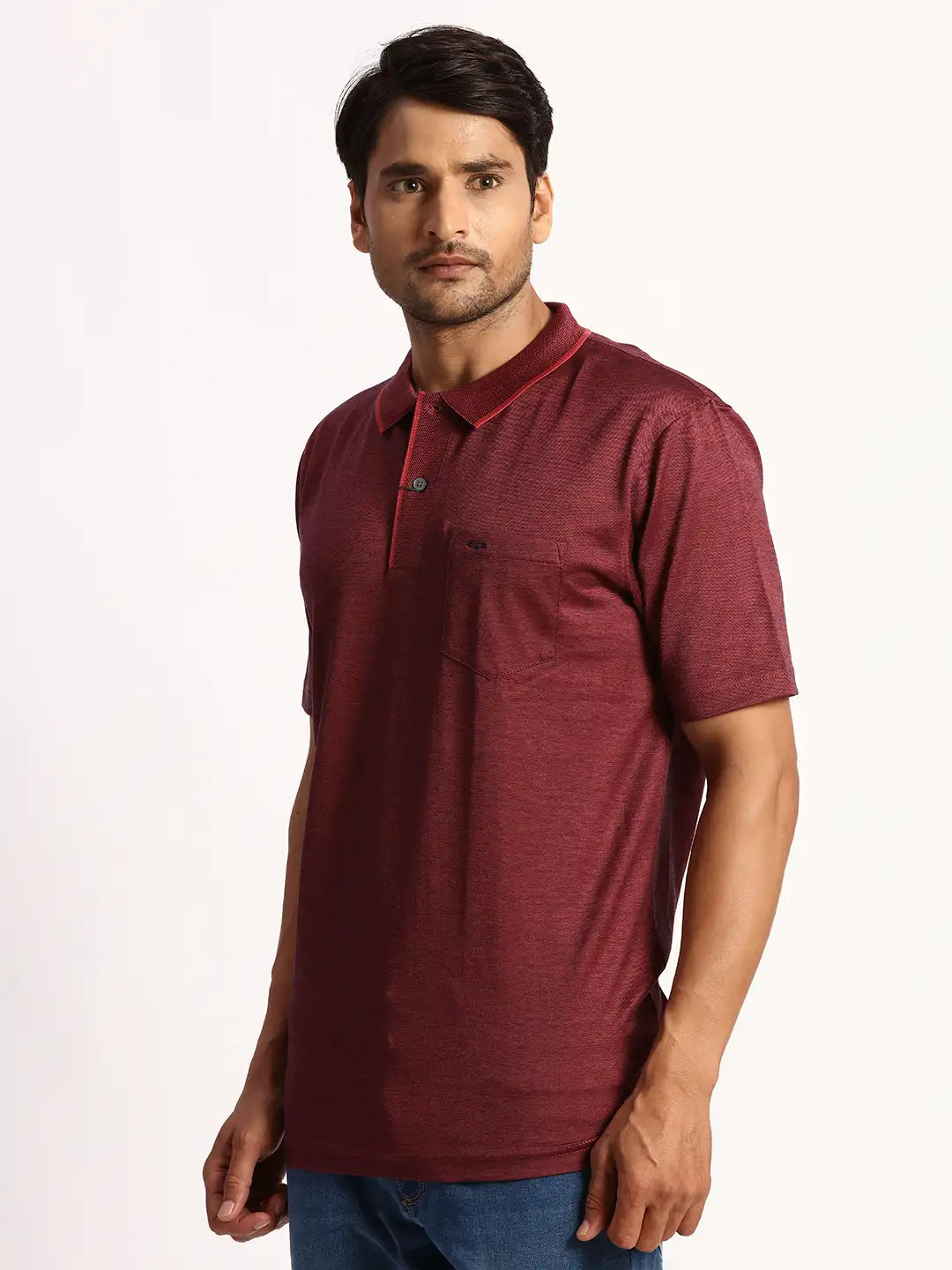 Men Orange Classic Fit Solid Cotton Half Sleeve T-Shirt