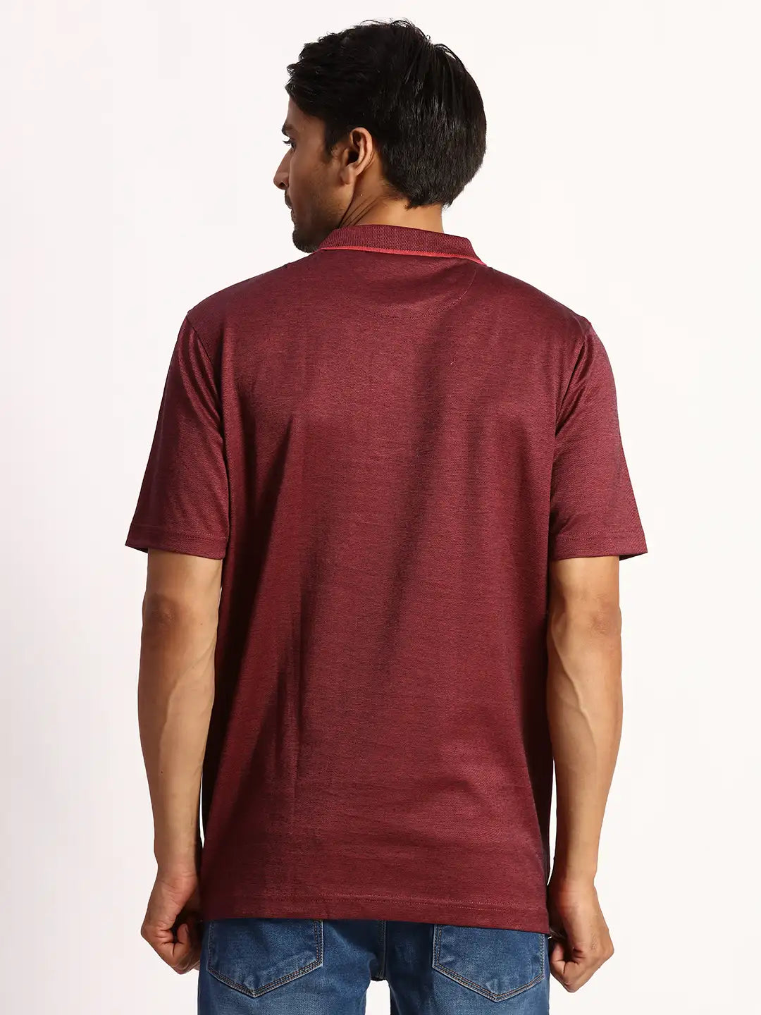 Men Orange Classic Fit Solid Cotton Half Sleeve T-Shirt