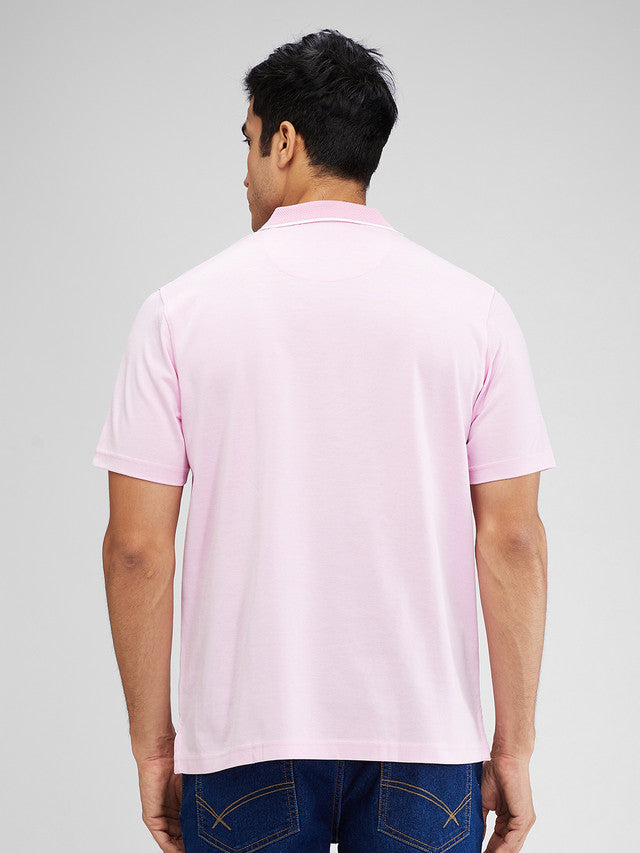 Colorplus Pink Solid Classic Fit Cotton T-Shirt