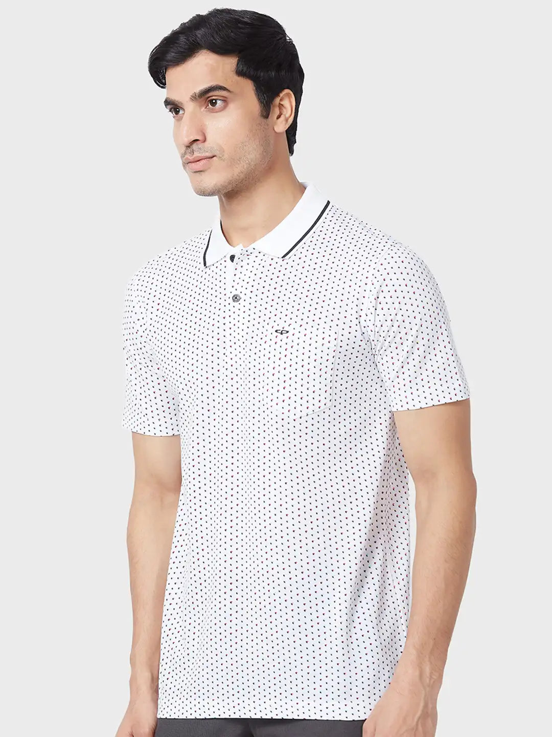 Men White Classic Fit Print Cotton Half Sleeve T-Shirt