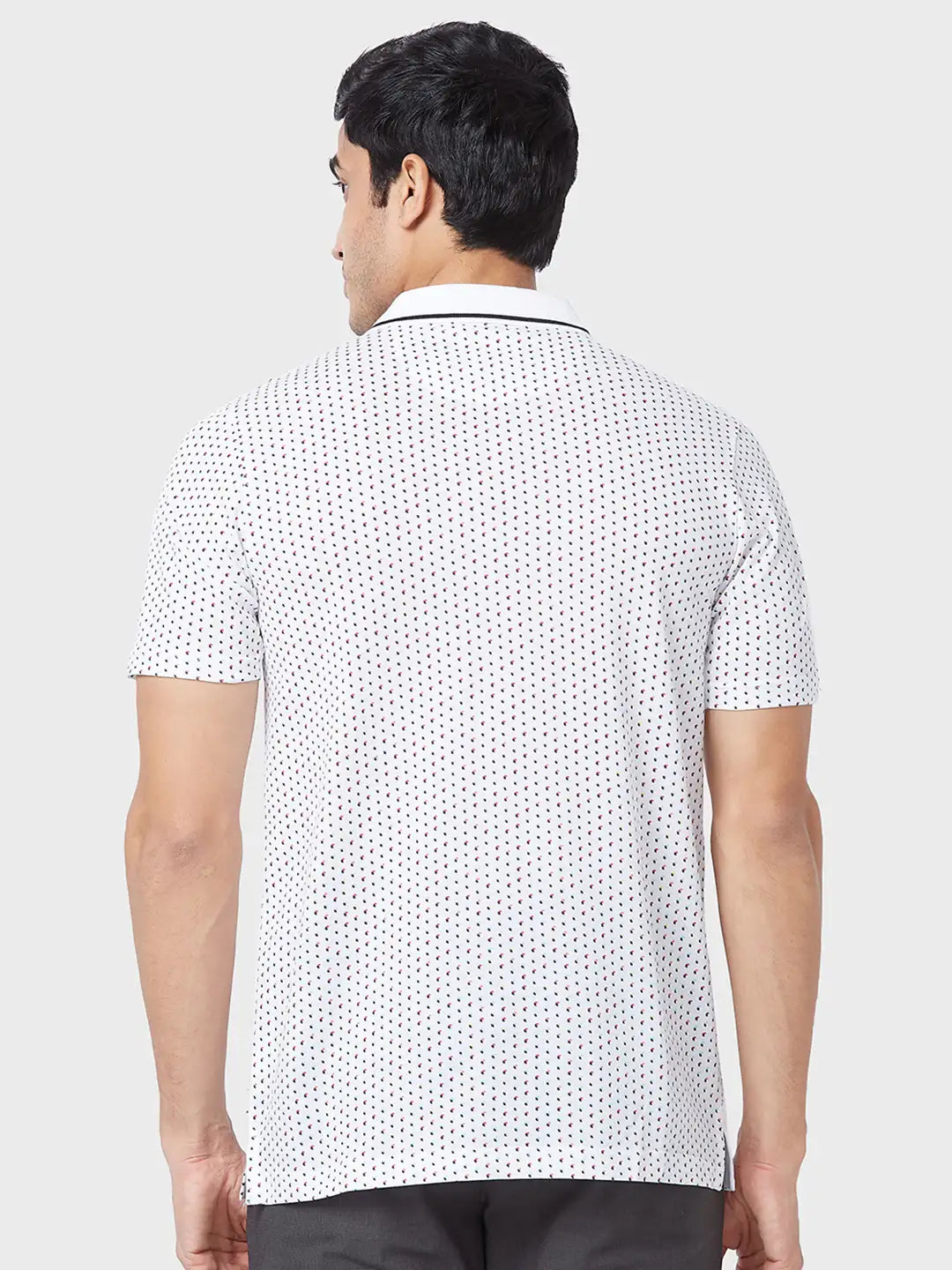 Men White Classic Fit Print Cotton Half Sleeve T-Shirt