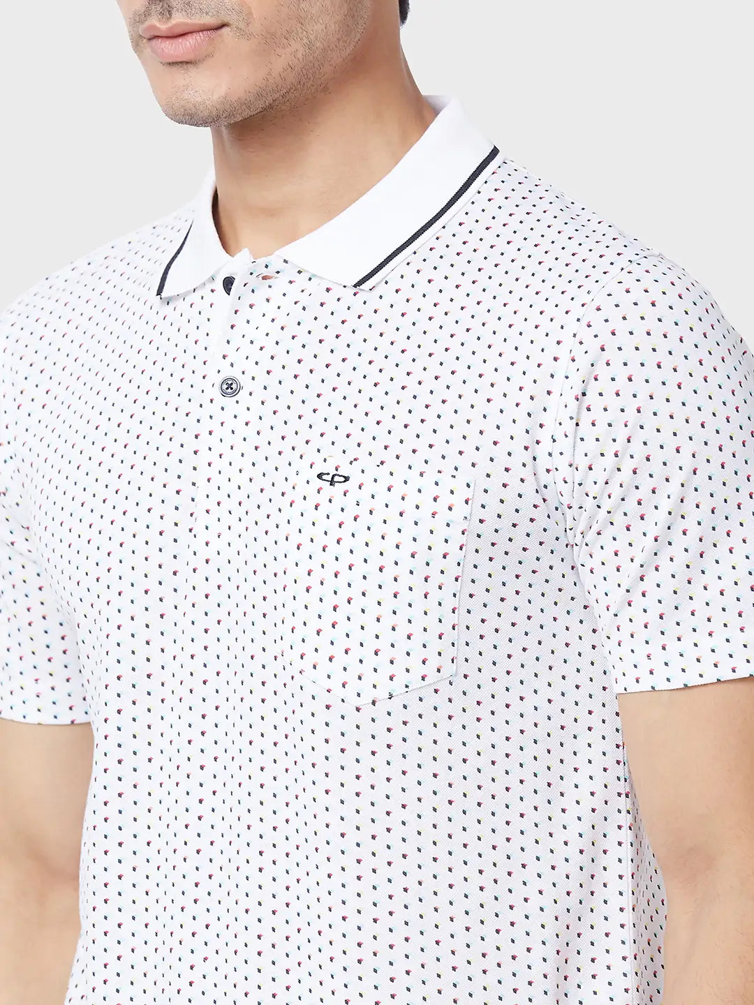 Men White Classic Fit Print Cotton Half Sleeve T-Shirt