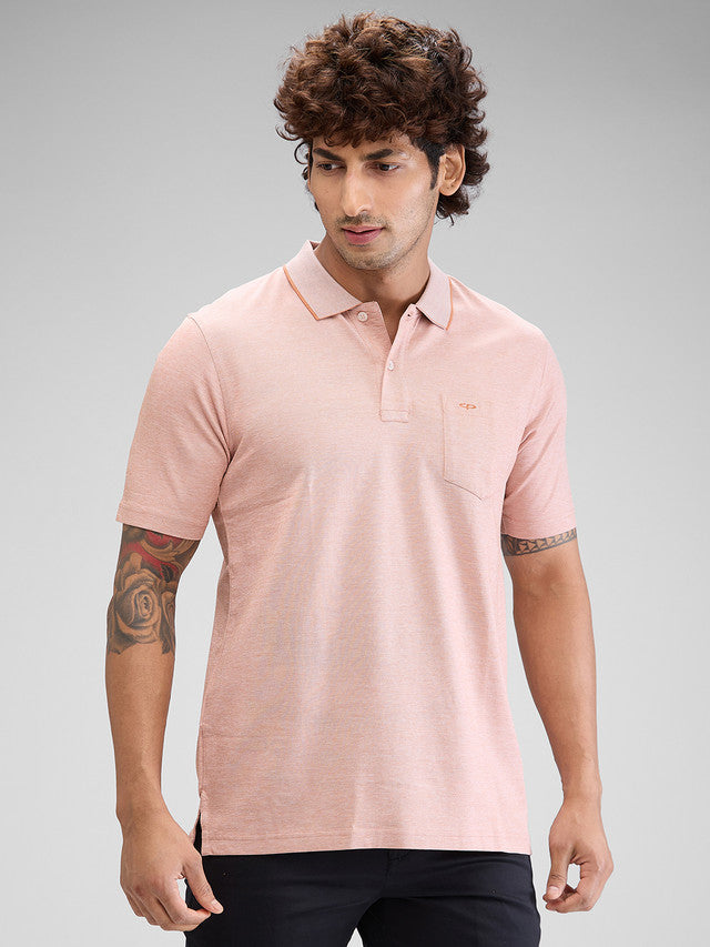 Colorplus Orange Solid Comfort Fit Cotton T-Shirt