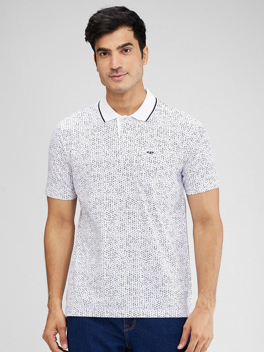Colorplus White Printed Comfort Fit Cotton T-Shirt