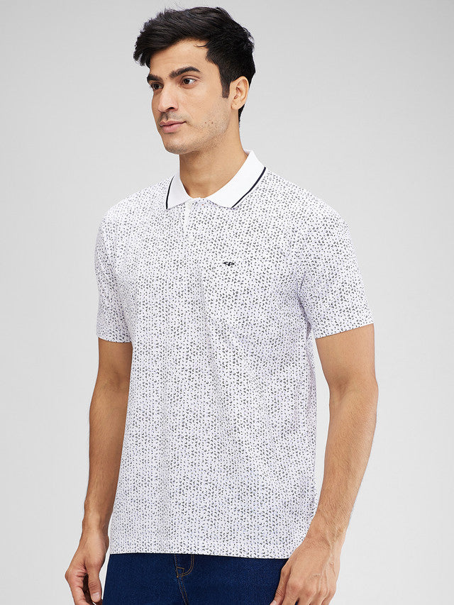 Colorplus White Printed Comfort Fit Cotton T-Shirt
