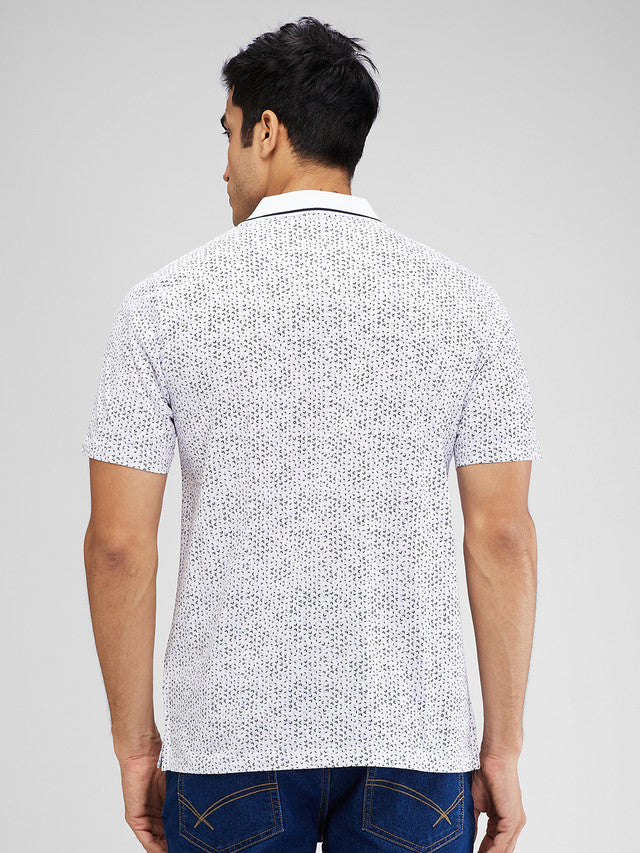 Colorplus White Printed Comfort Fit Cotton T-Shirt