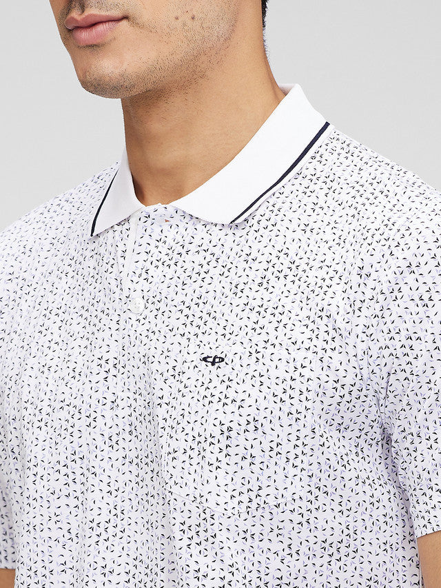 Colorplus White Printed Comfort Fit Cotton T-Shirt