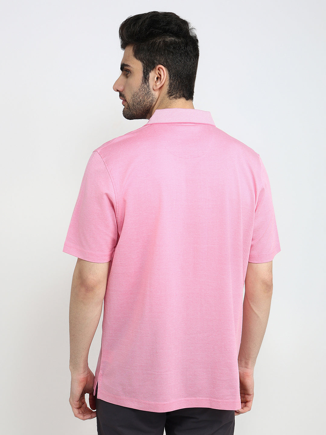 Colorplus Men Red Solid Comfort Fit Cotton Half Sleeve T-Shirt