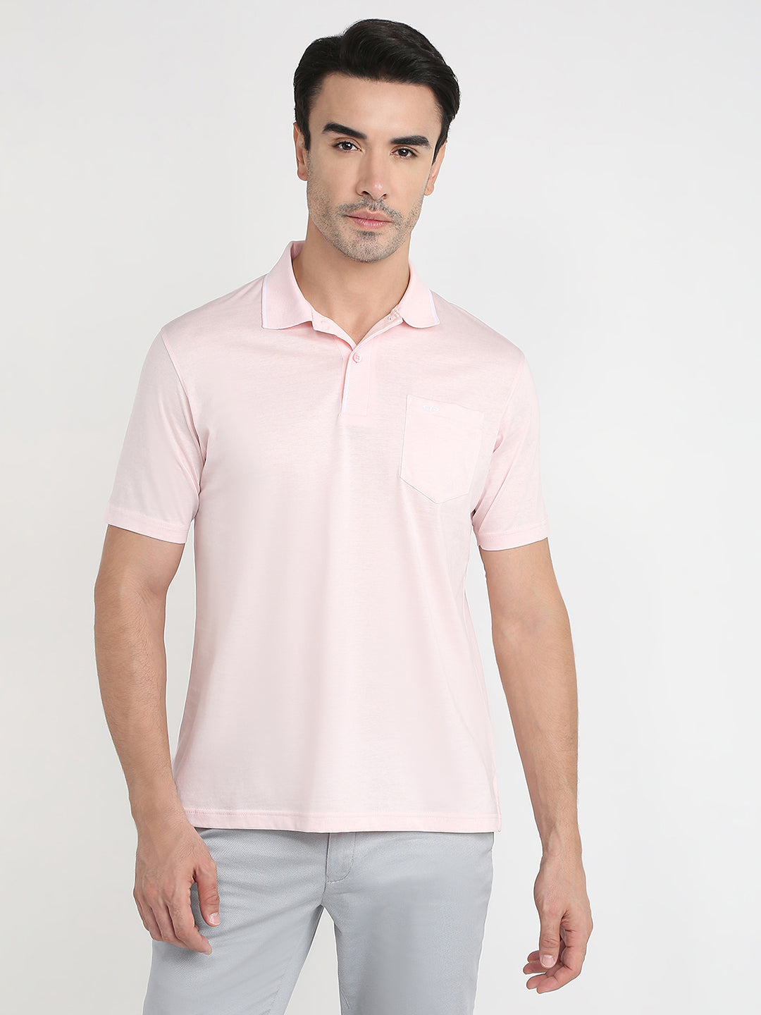 Colorplus Men Red Solid Comfort Fit Cotton Half Sleeve T-Shirt