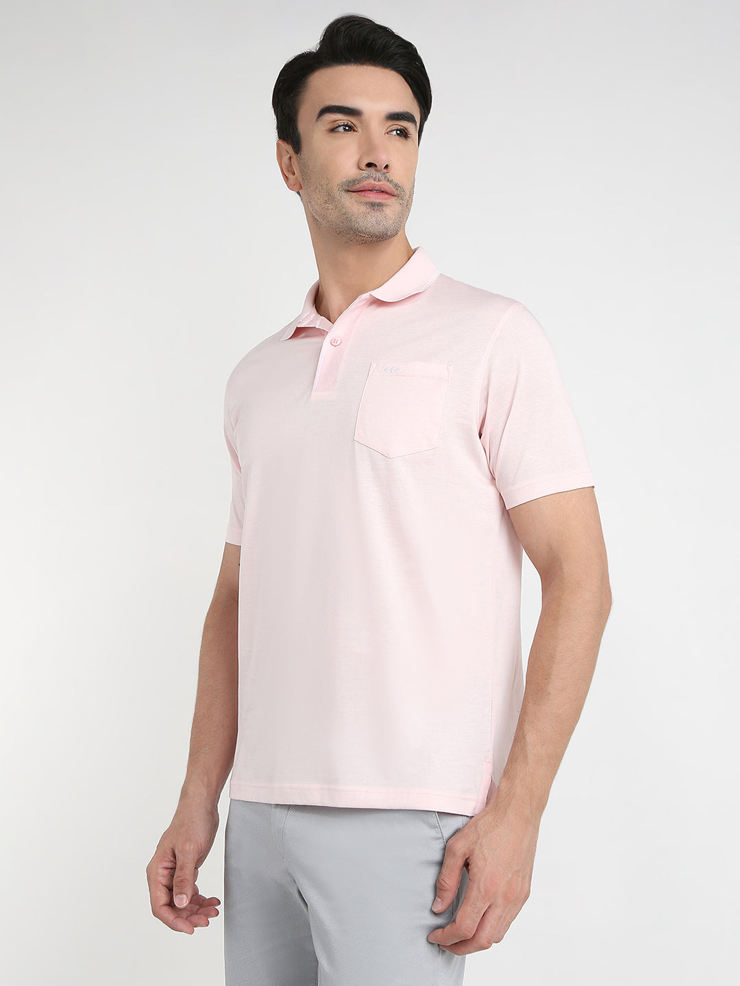 Colorplus Men Red Solid Comfort Fit Cotton Half Sleeve T-Shirt