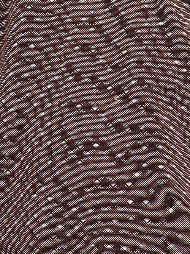 Colorplus Brown Jacquard Regular Fit Cotton T-Shirt