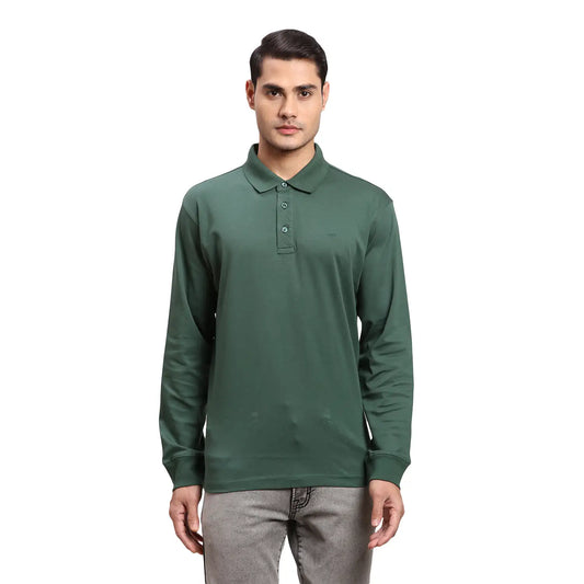 Colorplus Men Green Regular Fit Solid Cotton T-Shirt