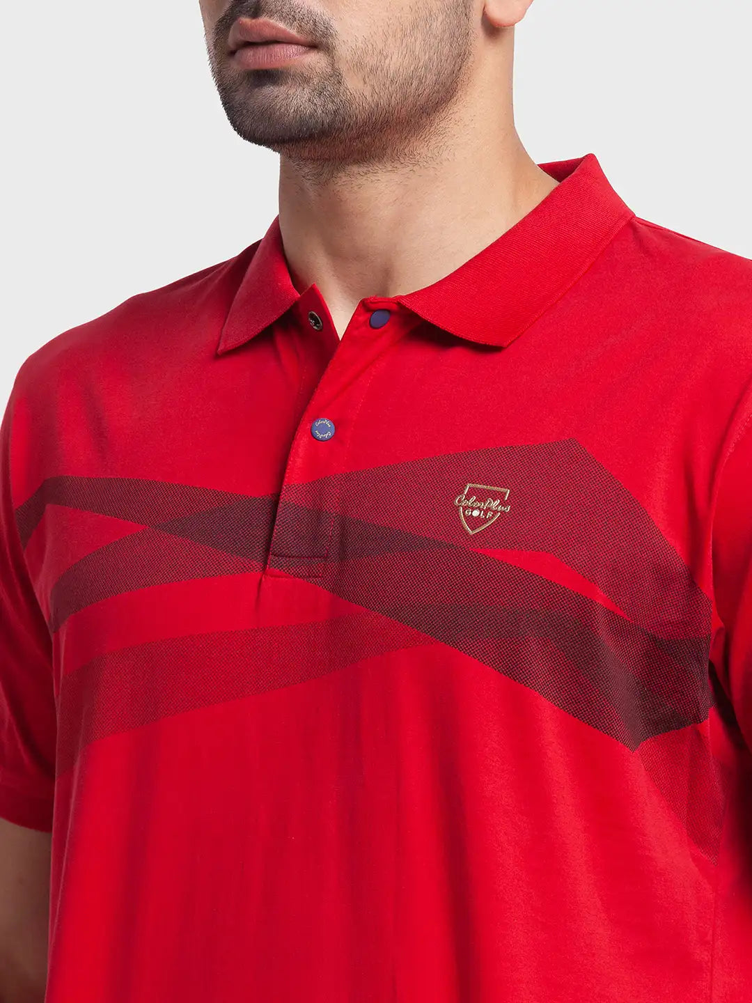 Men Red Tailored Fit Print Cotton Half Sleeve T-Shirt