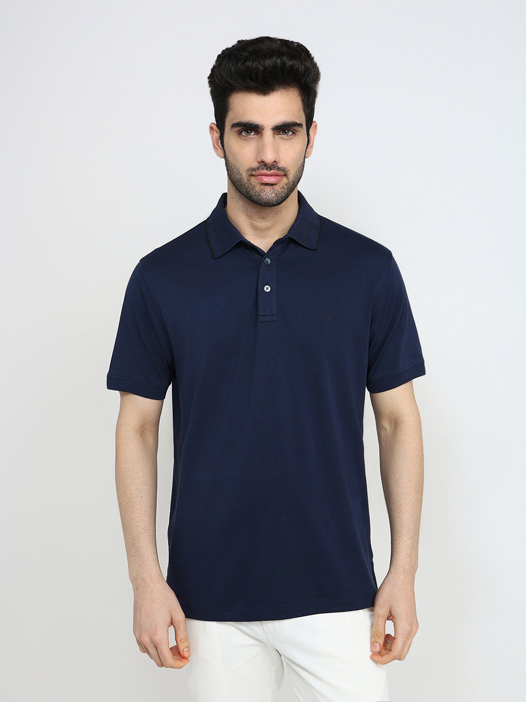 Colorplus Men Blue Printed Regular Fit Cotton Half Sleeve T-Shirt