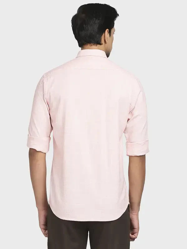 Colorplus Men Brown Yarn Dyed Tailored Fit Cotton Casual Shirt