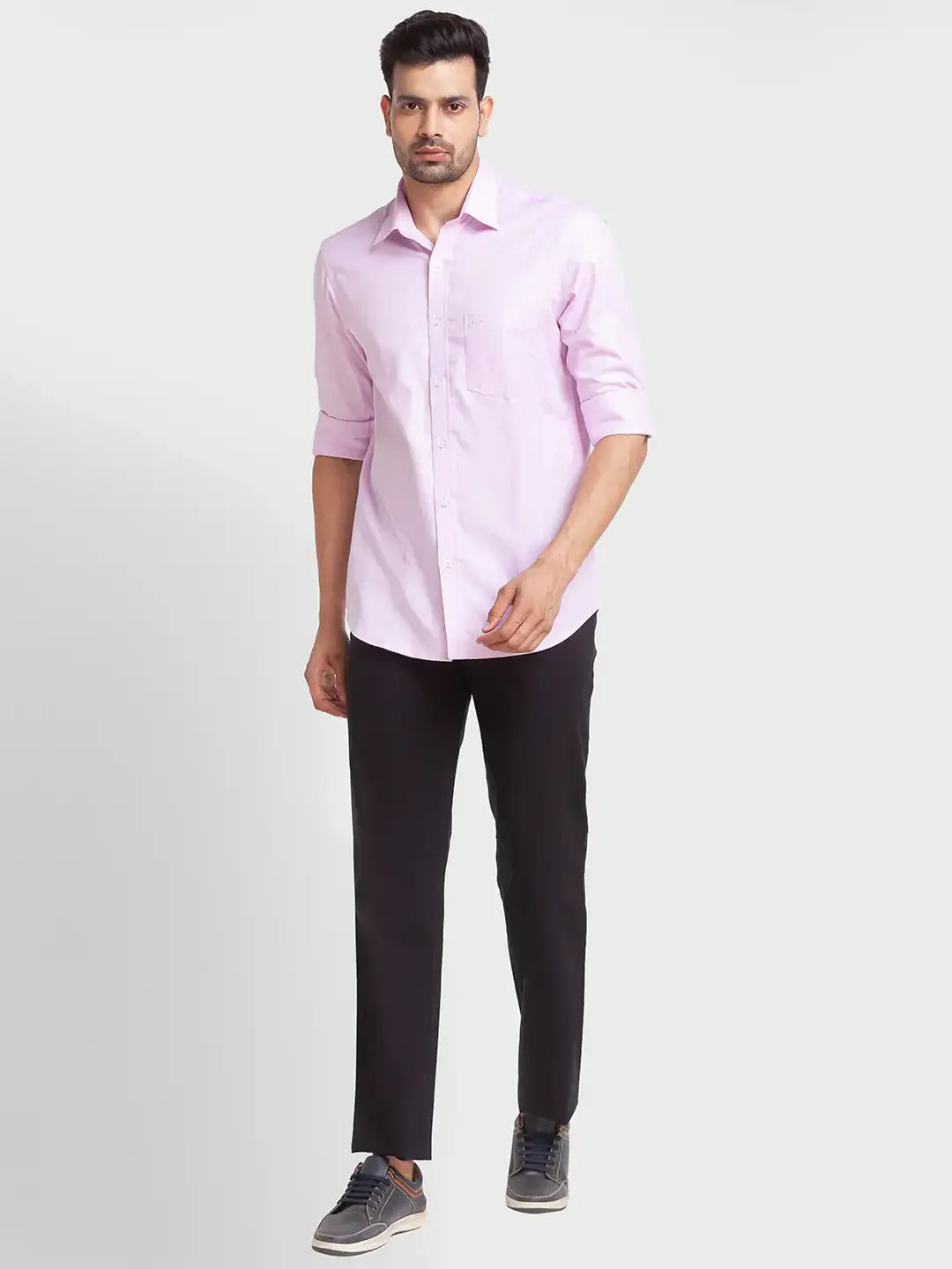 Men Red Tailored Fit Checks Cotton Full Sleeve Shirts