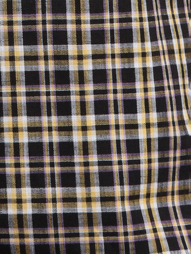 Colorplus Black Checks Regular Fit Cotton Casual Shirt
