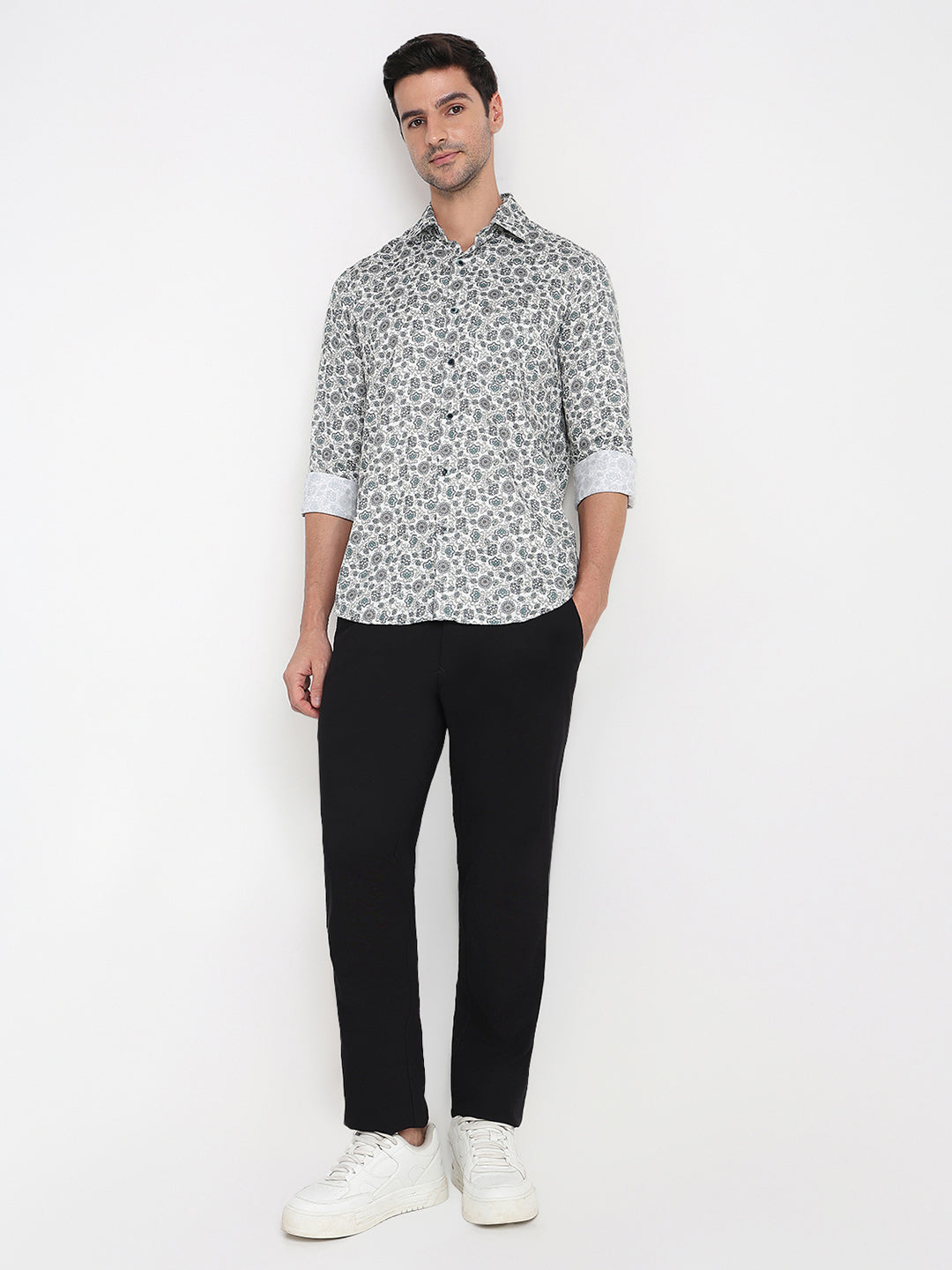 Colorplus Men Brown Printed Regular Fit Cotton Full Sleeve Casual Shirt