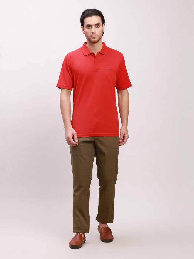 Colorplus Men Green Solid Contemporary Fit Trouser