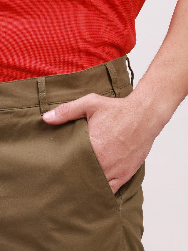 Colorplus Men Green Solid Contemporary Fit Trouser