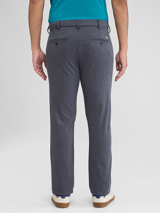 Colorplus Grey Solid Contemporary Fit Polyester Blend Trouser