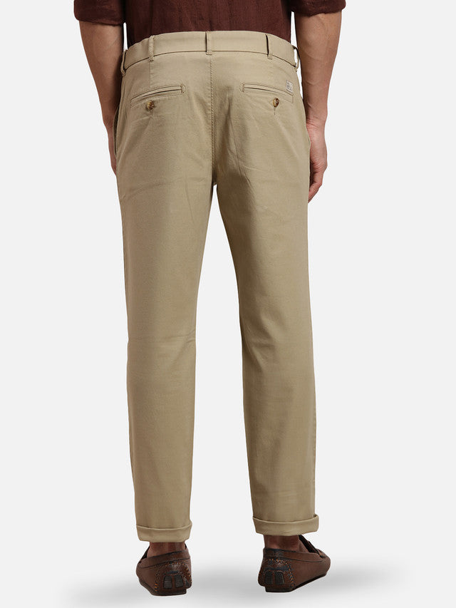 Colorplus Men Beige Solid Slim Fit Trouser