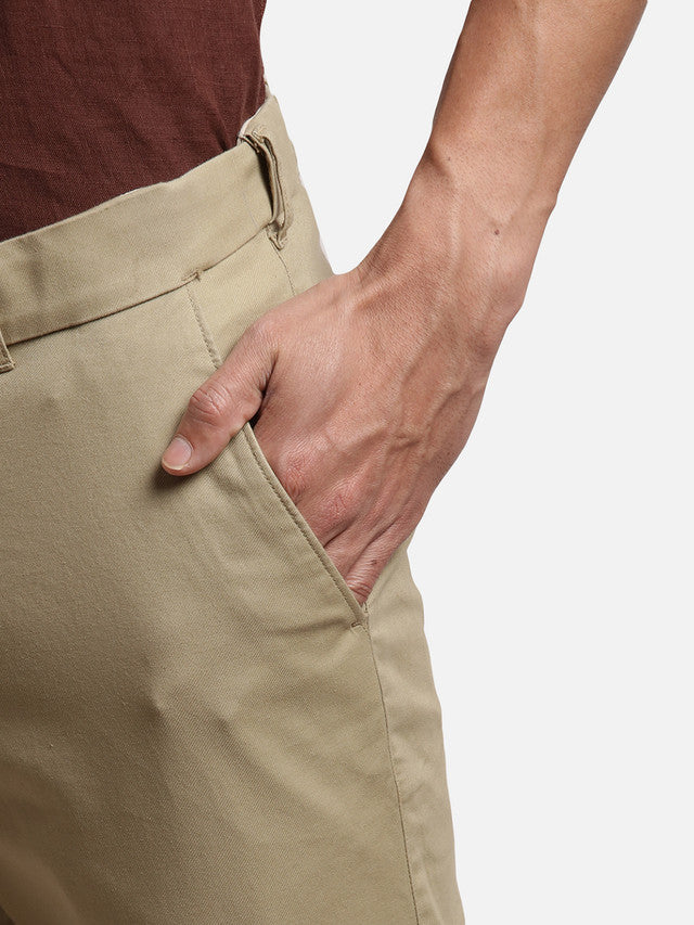 Colorplus Men Beige Solid Slim Fit Trouser